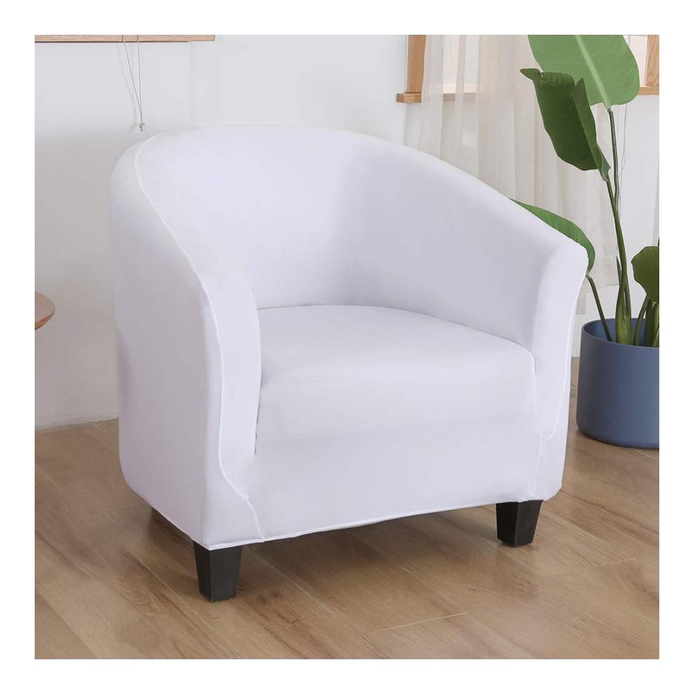 Erfrischen Sie Ihre Einrichtung Elastischer Sesselüberwurf für Cocktailsessel - Stretch Husse in Weiß für Café und Lounge - Schutz und Stil für Ihr Zuhause