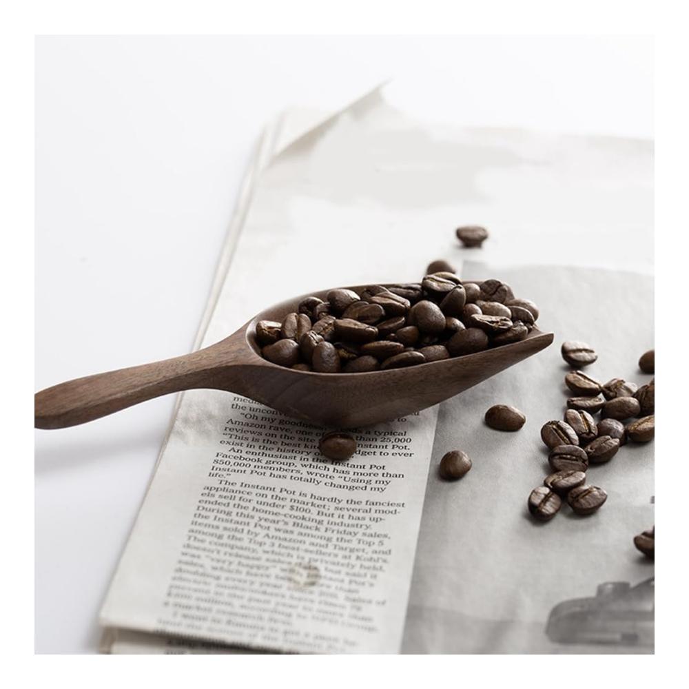 Kaffeebohnenlöffel aus massivem Schwarzwalnussholz – Praktische Teeschaufel für perfekte Espresso- & Kaffeemengen – Hochwertige Handarbeit