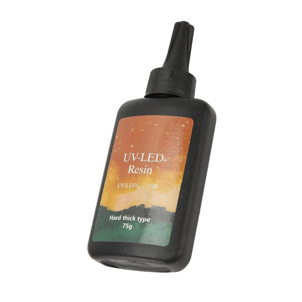 Hochwertiger Bastelkleber Kristallklares UV-Harz 75g Flasche für DIY-Epoxidharzprojekte. Dicke Konsistenz perfekt für Kunsthandwerk und Schmuckherstellung