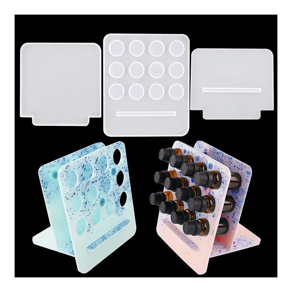 Epoxidharz Formen Gießharz Kreative Silikonformen für DIY Projekte – Organizer für Schmuck & mehr! Praktischer Display Ständer inklusive