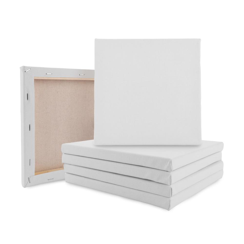 12er Pack 20x20cm Keilrahmen Leinwand aus Baumwolle - Perfekte Leinwand für Künstler und Bastler - Säurefreie Malunterlage für Gemälde und DIY-Projekte - Hochwertige Leinwandbretter
