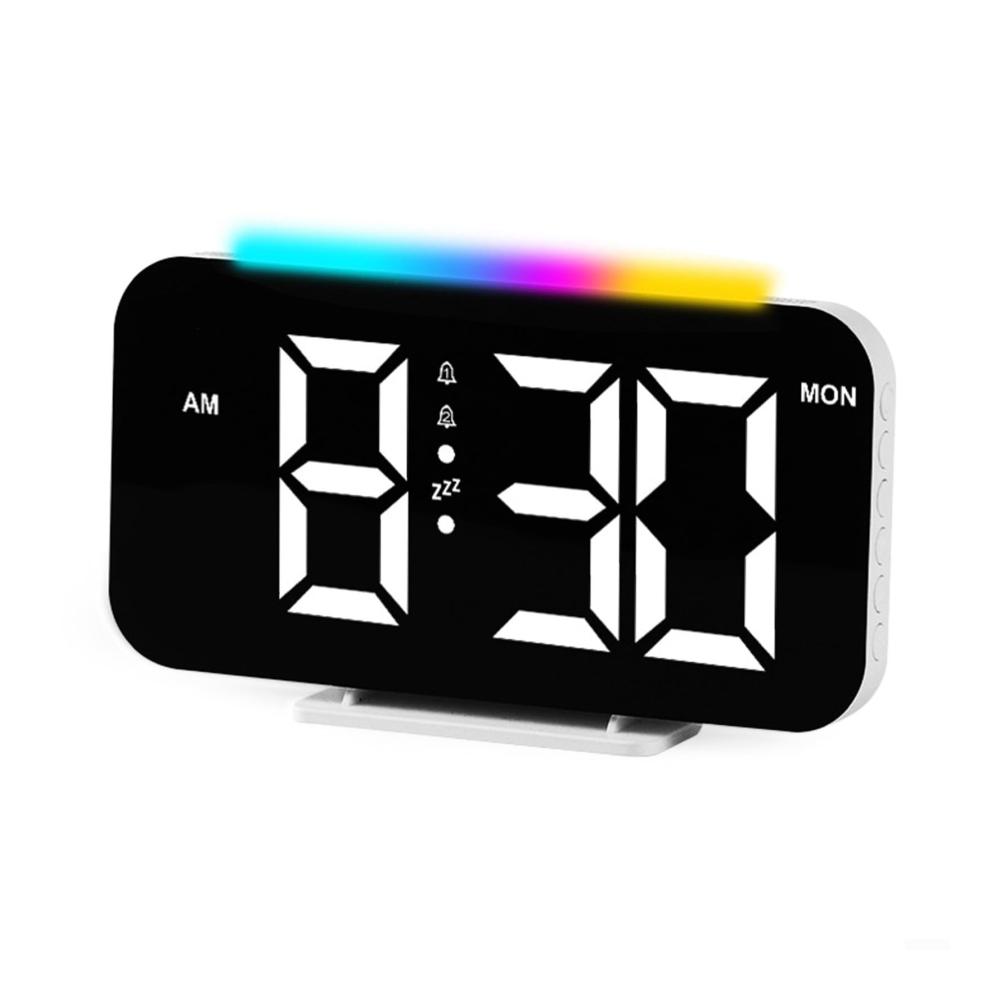 Entdecken Sie den ultimativen Komfort Digitaler Wecker mit RGB-Beleuchtung für den Nachttisch - 160 x 255 x 86 mm LED-Spiegeluhr und USB-Ladeanschluss - 10 Modi RGB-Nachtlicht 8 Farben LED-Anzeige. Machen Sie Ihren Morgen strahlender