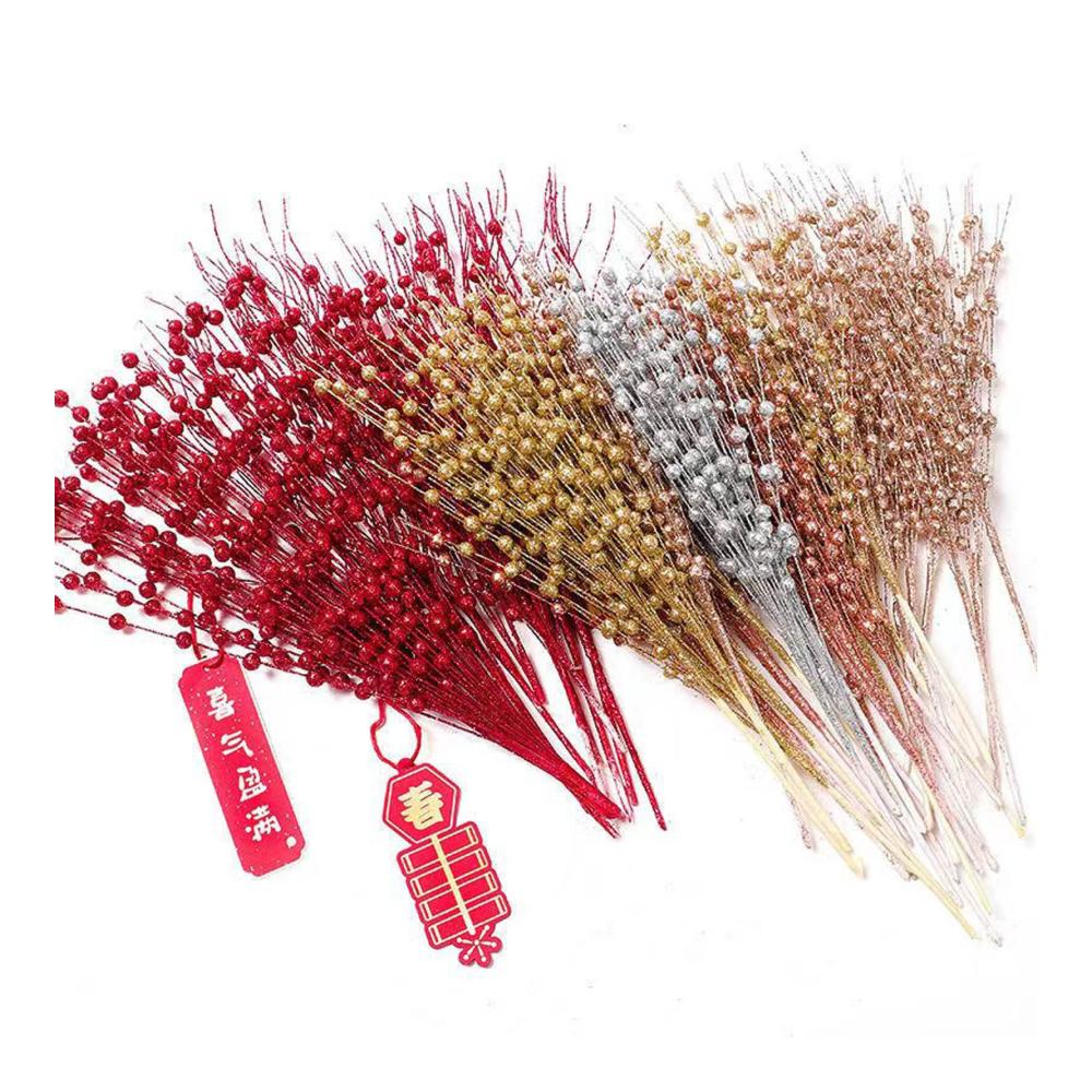 Entdecken Sie die Magie der Natur 10 Stück Künstliche Rote Beeren Dekoration - Roségold Glitzer Beeren Stiele für Weihnachten Deko & Bastelzweige - Ideale Früchte-Verzierung für festliche Stimmung