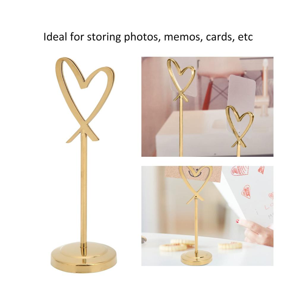 Elegante Tischkartenhalter für Hochzeit & Party - Goldene Draht-Fotohalter-Clips für Tischnummern Namensnotizen & Menüs - Perfekt für Büro und Schreibtischdekorationen