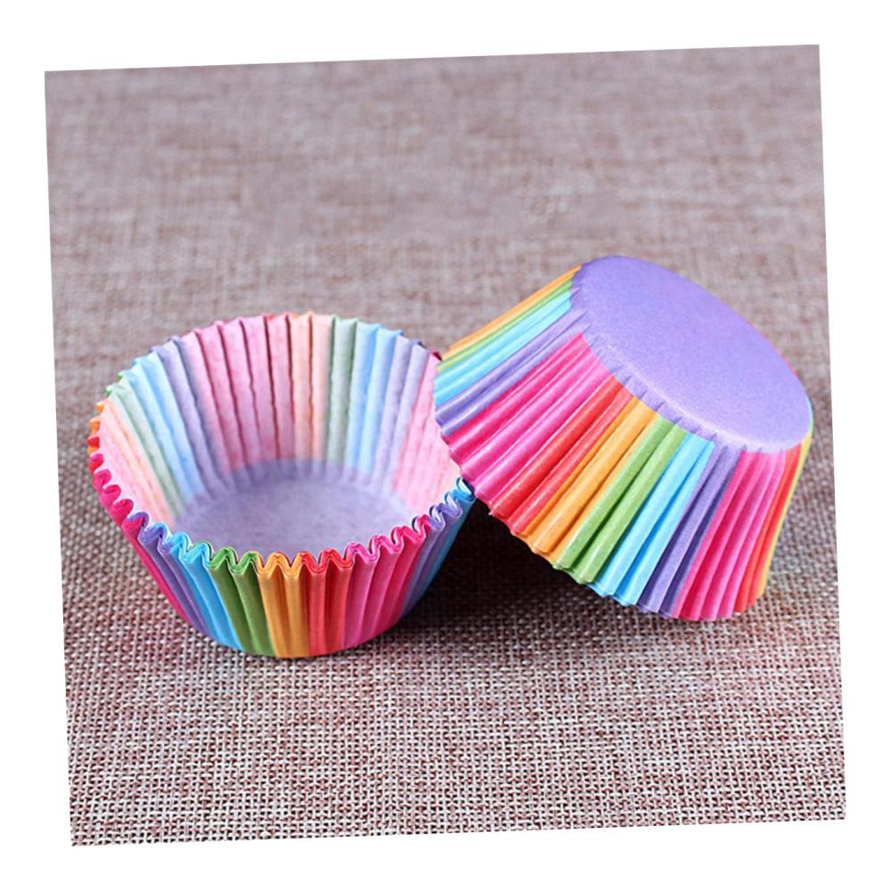 100 Stk Einweg-Backbecher | Gemusterte Cupcake-Förmchen | Kuchenbelag | Mini Cupcake-Wraps | Papierbecher | Cupcake-Becher | Umweltfreundliche Backutensilien