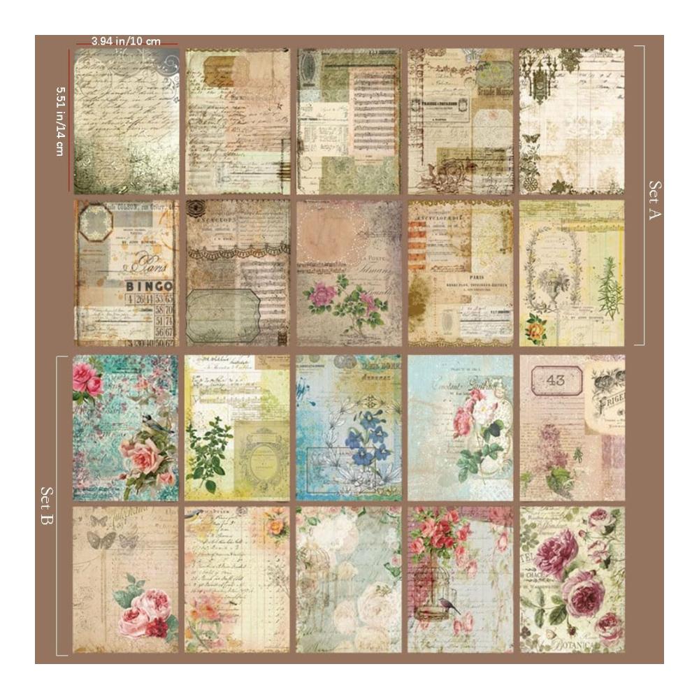 Vielfältiges Dekorpapier 80 Blätter mit Blumen- und Pflanzenmustern | Bastelpapier für Fotoalben Scrapbooks & mehr | Hochwertiges Designpapier in 20 bunten Designs | Scrapbook Zubehör