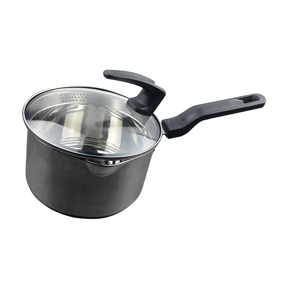 Dicker Milchtopf aus Edelstahl | Tragbarer Kochtopf mit Antihaftbeschichtung für Brei und Nudeln | Platzsparender Kochtopf | Ideal für Camping und den Heimgebrauch (16 cm) | Hochwertiger Topf für köstliche Gerichte