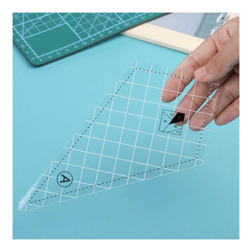 Präzisions-Linealset für Schneider & Quilter - 5-teiliges Patchwork Nählinealset aus Acryl inkl. Rollschneider - Perfekt zum Abmessen Schneiden & Quilten - Ideale Werkzeuge für Handwerker