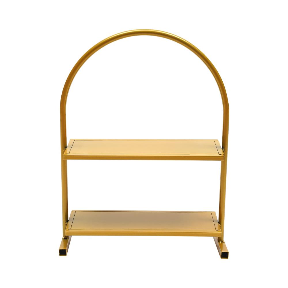 Eleganter 2-Etagen Metall Tortenständer im Vintage Design - Ideal für Hochzeiten Geburtstage & Partys Rechteckiger Kuchenständer
