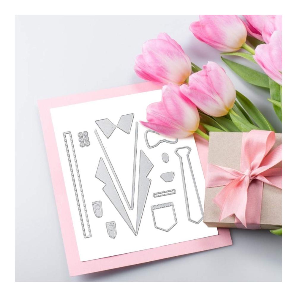 Stanzbögen-Set für DIY Scrapbooking Everpertuk Silikonstempel Metallschneidschablonen & Stanzschablonen – Ideal für Vatertagsgeschenke und Scrapbooking-Dekoration