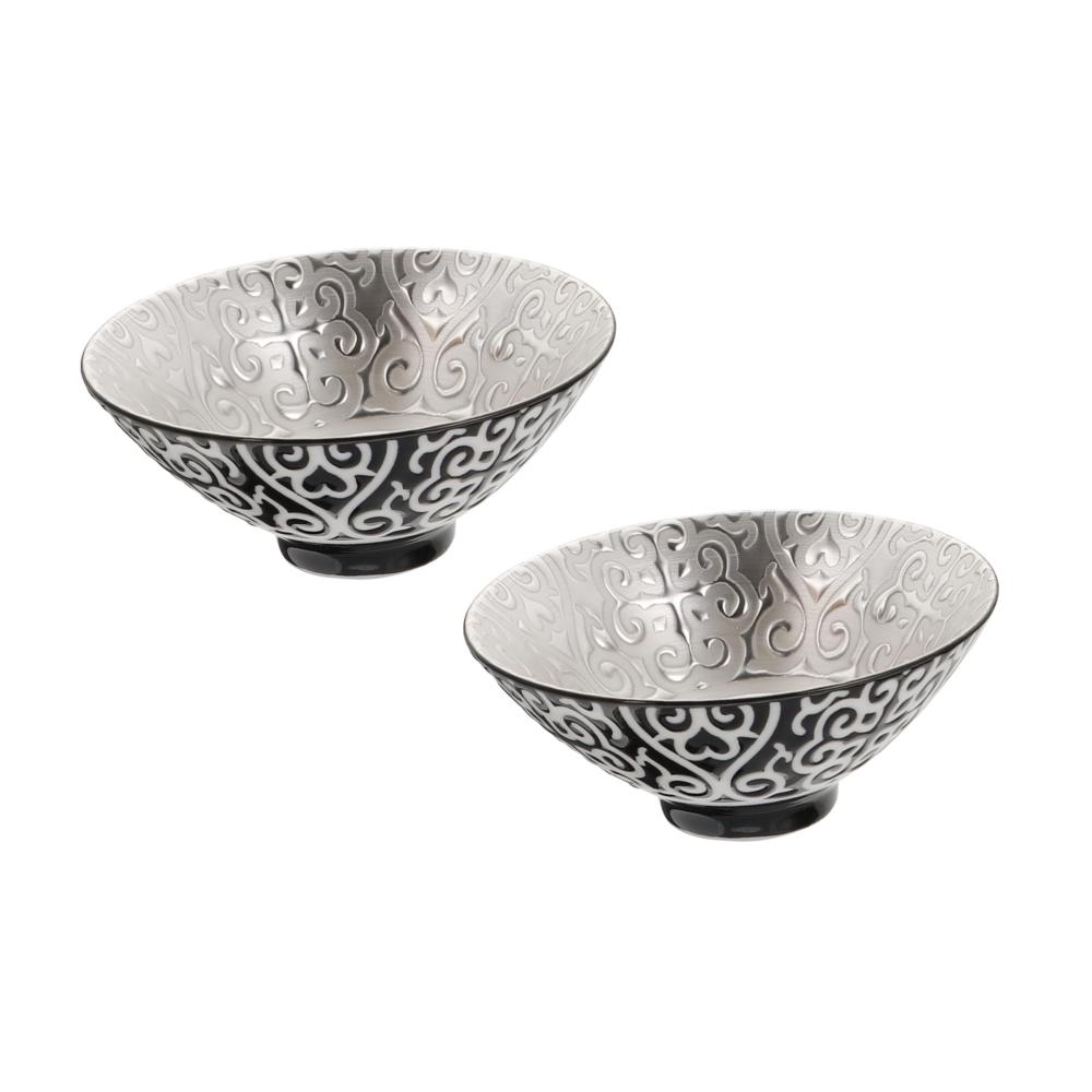 Elegante Teetassen-Set 2 Vintage-Keramik-Trinkbecher für lose Blatt-Tee mit antikem Dekor und vergoldetem Silber - Perfekt für Teeliebhaber zu Hause