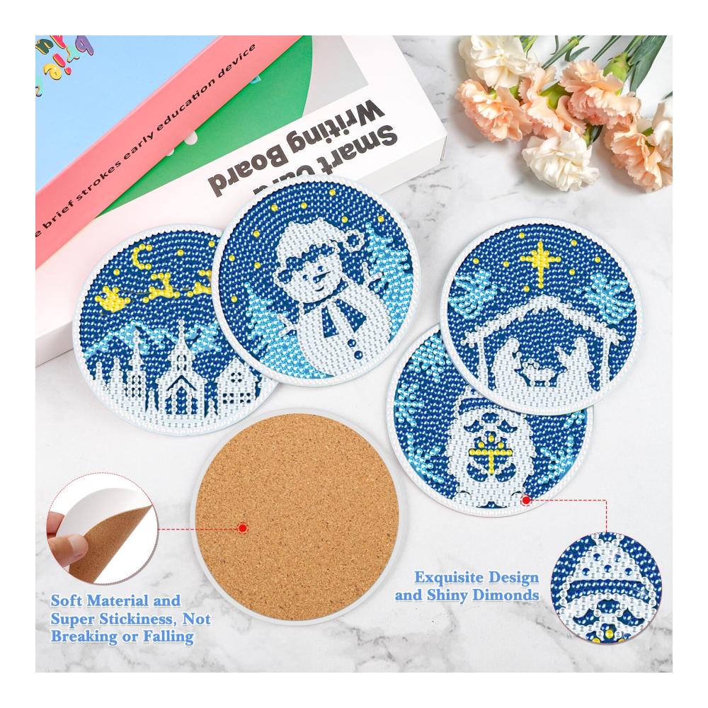 Entdecken Sie den Glanz! NAIMOER 8-teiliges Set Weihnachts-Diamond Painting Untersetzer mit Halter - DIY Winterzauber für Ihre Getränke. Kreative Kaffee- und Getränkeuntersetzer im 5D Diamant-Design für Erwachsene und Kinder. Verleihen Sie Ihren Pausen funkelnden Stil