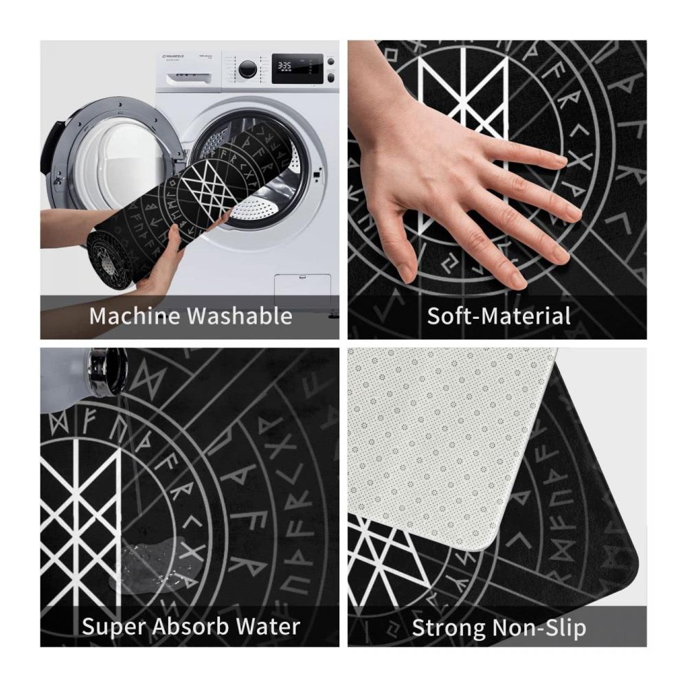 Erweitere deinen Stil mit der Premium 3D Wikinger-Symbol Fußmatte Indoor & Outdoor Anti-Rutsch Maschinenwaschbar. Perfekt für stark frequentierte Eingangsbereiche begrüße Gäste stilvoll! Einzigartiger Web of Wyrd-Teppich 40x60cm