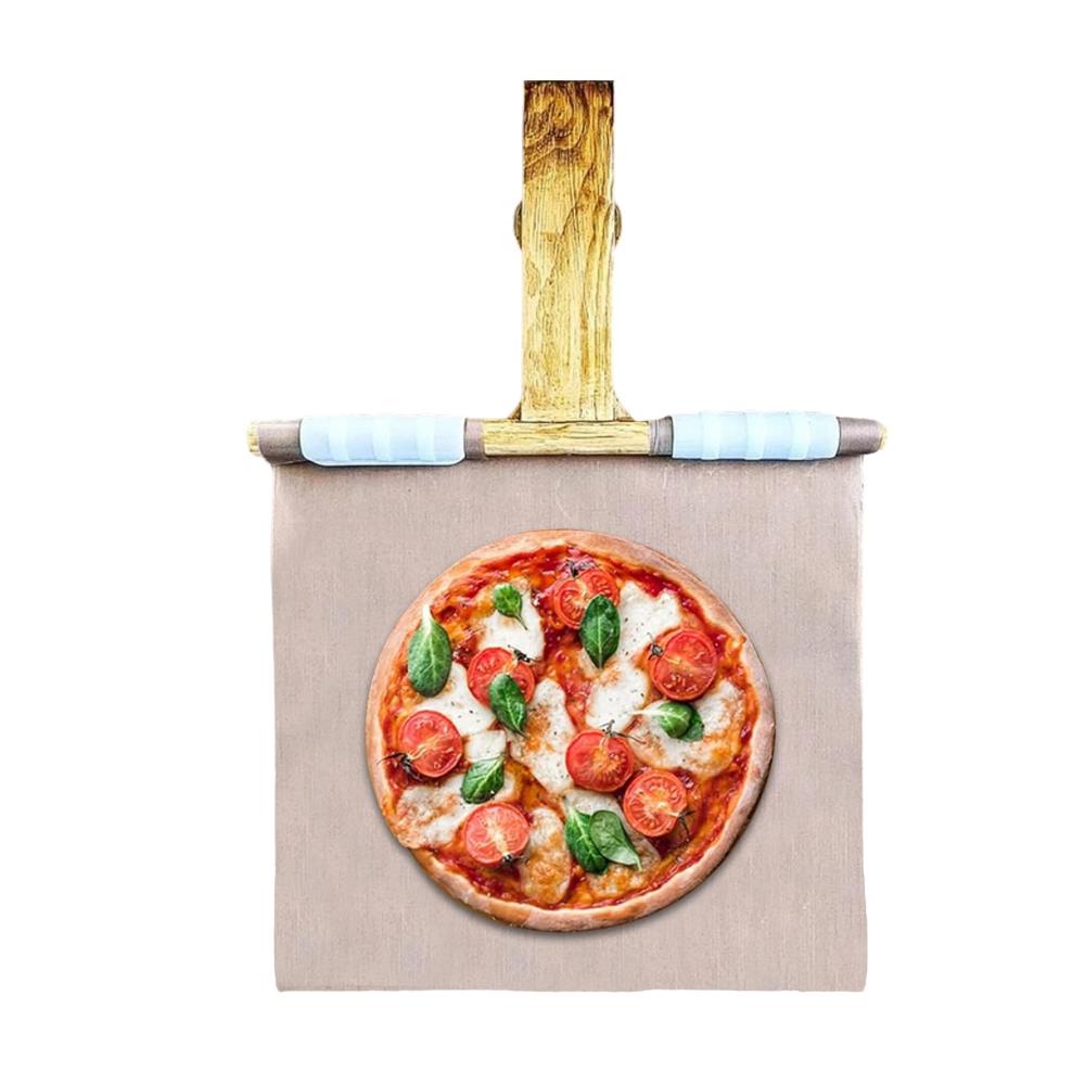 Erzielen Sie perfekte Pizzen Pizzasteine Pizzaschieber Set für Backofen und Grill | Holz-Pizzaschaufel | Ideal für knusprige Pizzen und Brote | 35x50 cm