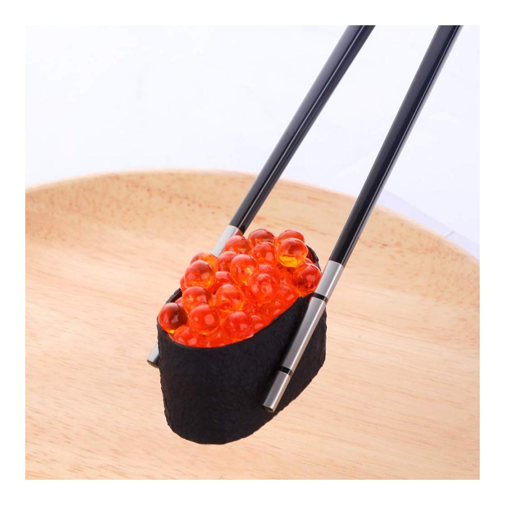 Hochwertige Edelstahl Essstäbchen Set Schwarz | 5 Paar Metall Sushi Stäbchen | 234cm Länge | Spülmaschinenfest | Ideal für Japanisch & Koreanisch Küche | Geschenk für Weihnachten/Geburts