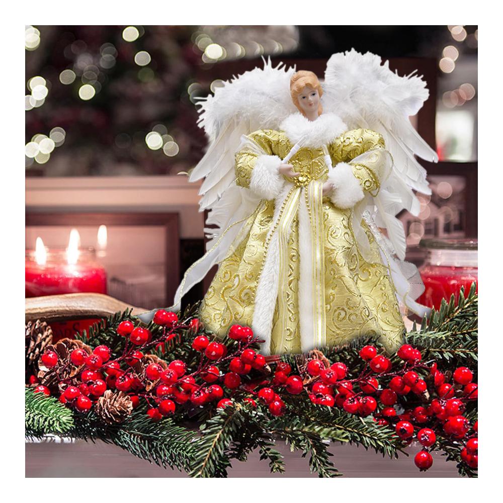 Erleuchten Sie Ihre Festtage mit der strahlenden Spitze 126-Zoll-Engelfigur mit beleuchteten Flügeln und Glöckchen. Perfekte Weihnachtsbaumspitze für Feiern und Innenräume