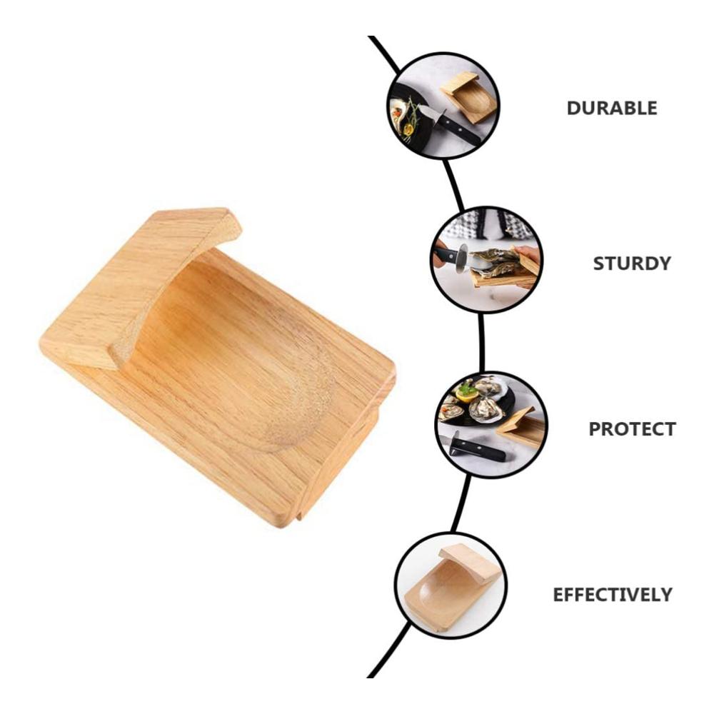 Holz Austernöffner Klemme & Messer Set | Meeresfrüchte-Werkzeuge für Küche | Oyster Holder & Opener Kit | Inklusive Halter & Schneidewerkzeug | Premium Austern Zubehör & Schneiderei |