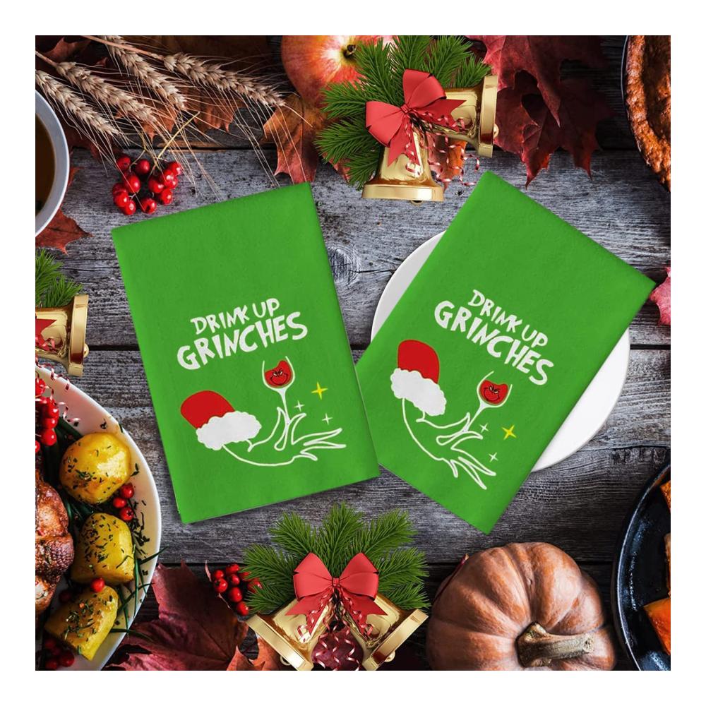 6er-Pack Weihnachts-Geschirrtücher 19.6x9.8 Premium Handtücher für Küche Kochen & Reinigung - Saugfähige wiederverwendbare Designs - Ideales Geschenk für Kochliebhaber & Festtagsdekoration