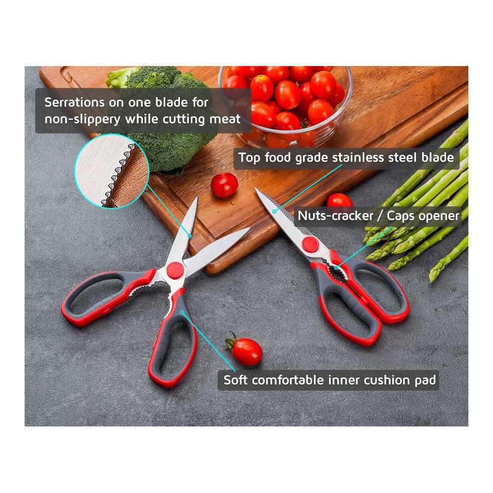 Premium Küchenschere Set – 2 Multifunktionale Scheren für Fleisch Gemüse & mehr | Hochwertige Kochhelfer & Küchenzubehör