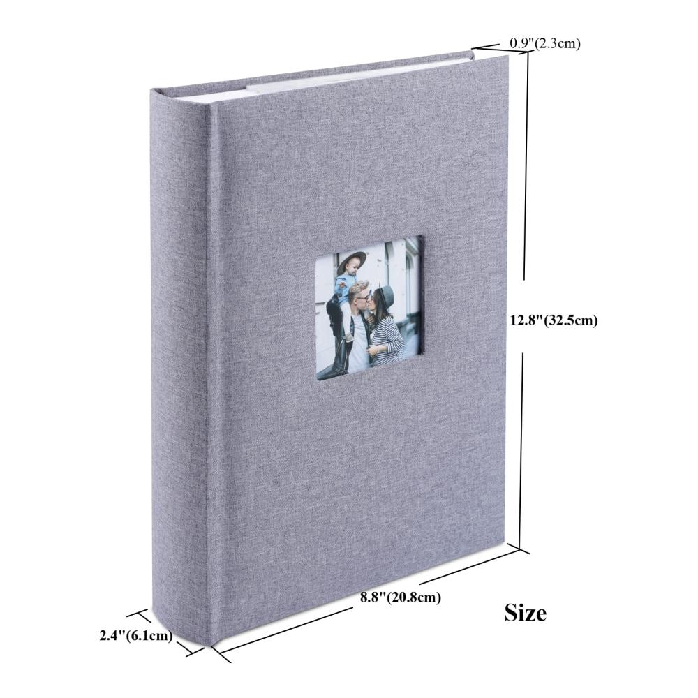 Erstellen Sie Ihre Erinnerungen mit Stil - Alben Fotoalbum Einsteckalbum 10x15 für 402 Fotos - Hochwertiges Leinenmaterial 67 Blatt/134 Seiten Grau