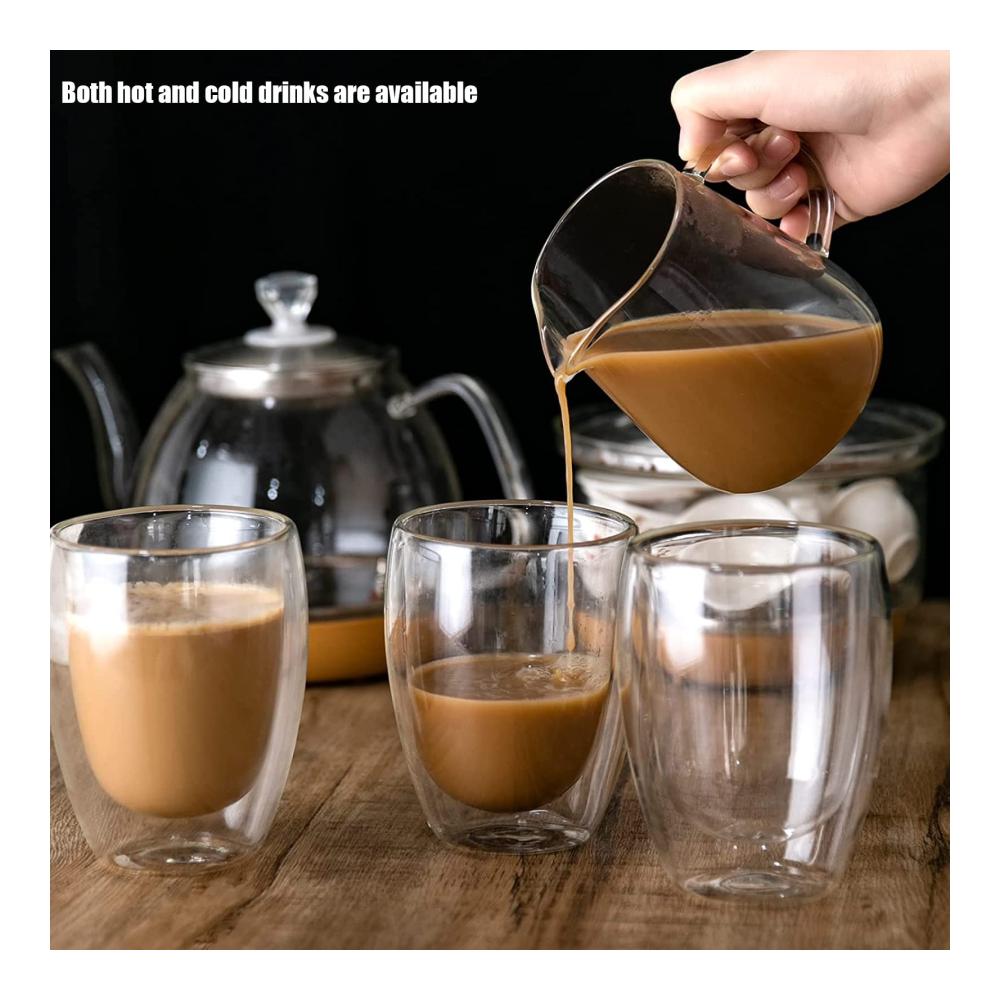 Entdecken Sie den Genuss Doppelwandige Kaffee- & Teegläser Set | Thermogläser für Cappuccino Latte Macchiato | Hergestellt aus Borosilikatglas | 2 Stück