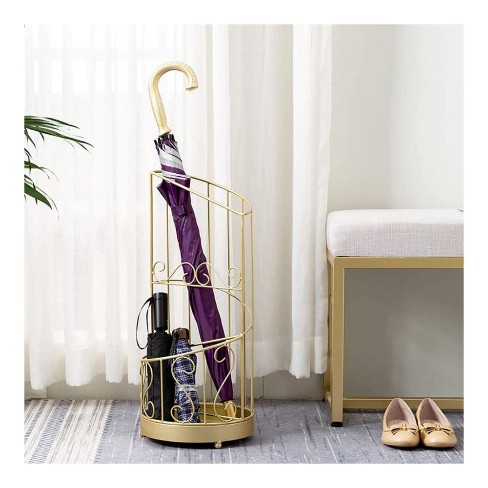 Goldener Schirmständer Europäischer Retro-Stil für Büro Wohnzimmer & Flur Dekor - Metallhalter für Regenschir
