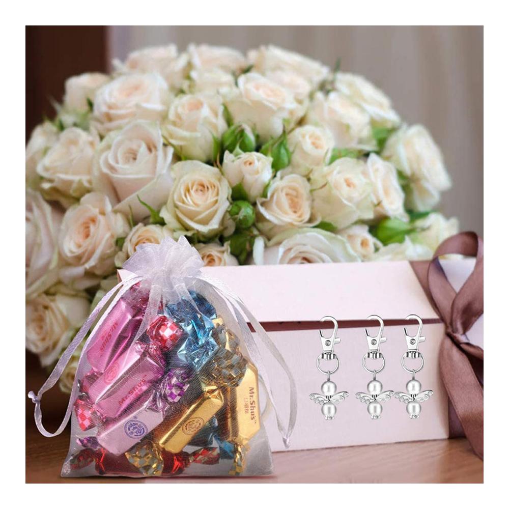 20er Set Schutzengel Schlüsselanhänger in Geschenktaschen – Perfekte Gastgeschenke für Hochzeit Taufe & Babyparty