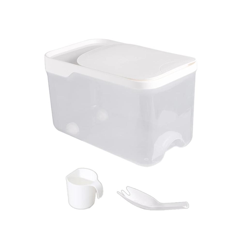 Müslidosen Set Praktische Flip-Top-Behälter für trockene Lebensmittel Getreide & Obst. Mit Messbecher ideal zur Aufbewahrung von 5 kg Mehl. Platzsparendes Design 293 x 173 x