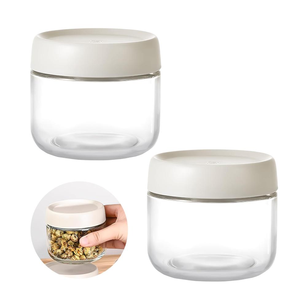 Einmachgläser - HENGBIRD 2er Set 300ml Overnight Oats Glasbehälter mit Luftdichtem Deckel | Vorratsdosen für Frühstück | Klein & Rund | Perfekt für Frische & Lagerung von Lebensmitteln