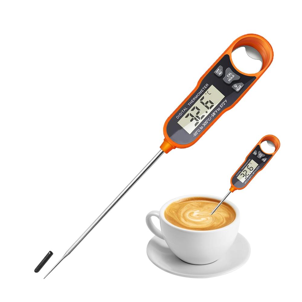 Digitales Bratenthermometer | Sofort ablesbare Fleischtemperatur | Multifunktionaler Lebensmittel-Thermograph mit Flaschenöffner-Design | Ideal für Braten Steaks