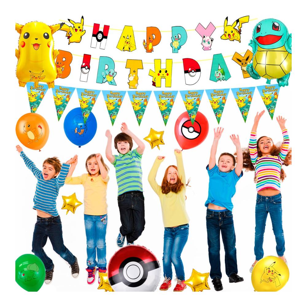 Cartoon Geburtstag Party Set 138pcs Lustige Deko & Geschirr Luftballons Teller & Becher für Kindergeburtstag! Perfektes Partyzubehörset für unvergessliche Feiern mit Cartoon-Thema