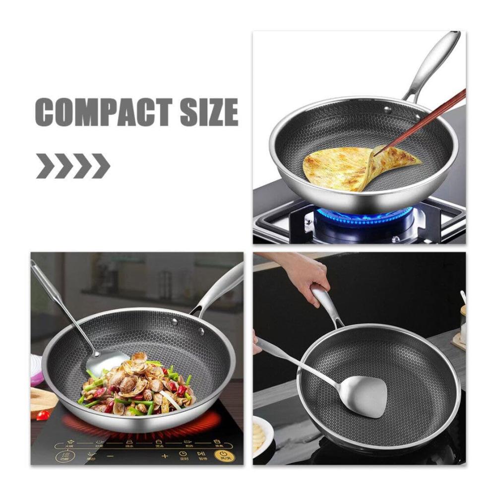 Luxshiny Brat- & Universalpfannen-Set 24 cm Antihaft-Edelstahl-Wokpfanne mit Ofenfeste Griffe. Ideal für Induktionsherde. Kochgeschirr für Meisterköche