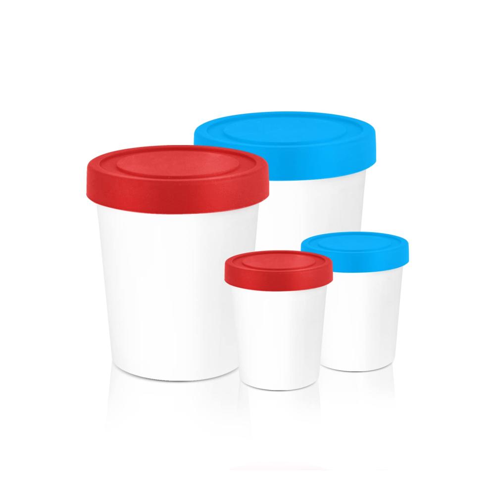4er Set Vorratsdosen für Speiseeis | Mit Deckel für Frische | Praktische Eiscreme Aufbewahrungsbehälter | Ideal für selbstgemachtes Eis und Meal Prep | Groß und klein | BPA