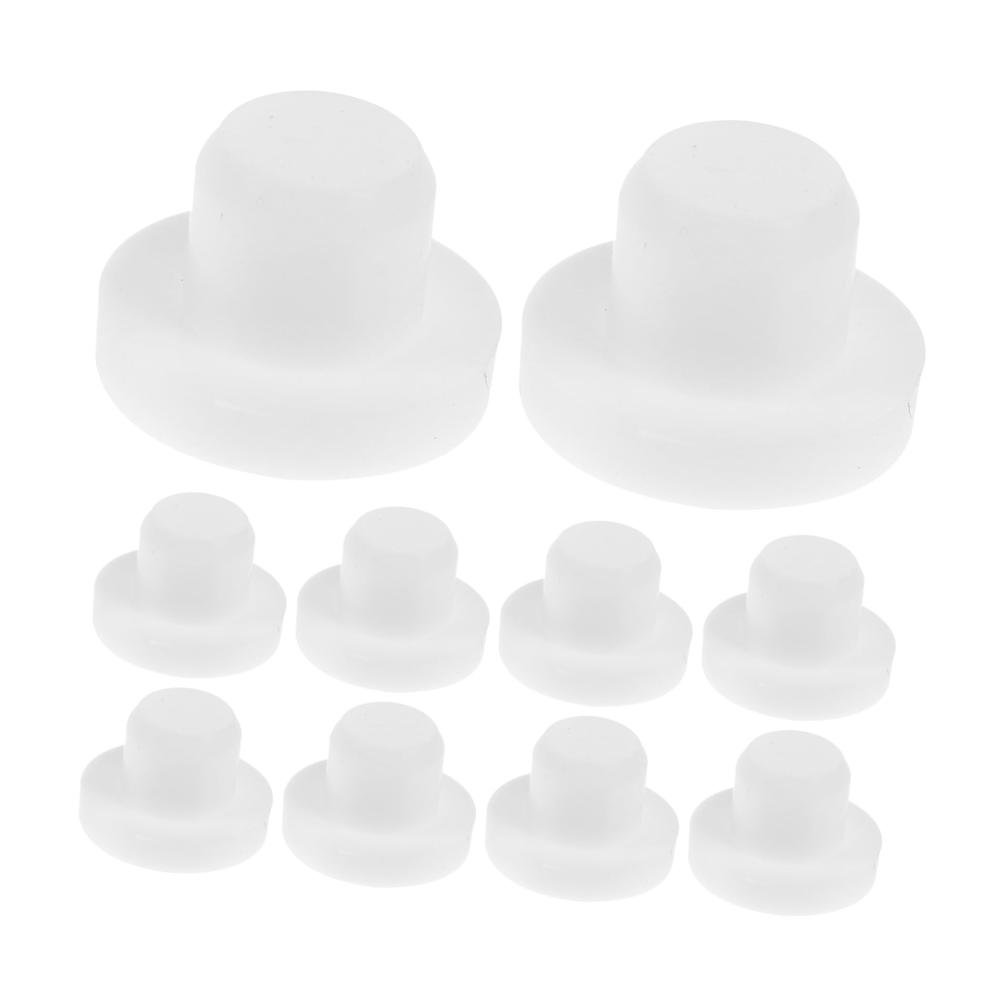 Salz- & PfefferstreuersetsDressing- & Gewürzspender 10-teiliges Silikonstopfen-Set für sicheren Verschluss von Flüssigkeitsbehältern Blumentöpfen & Gewürzflaschen in der Küche - Innovative Accessoires für festen Halt Pfefferstreuung & stilvolles Design in Weiß