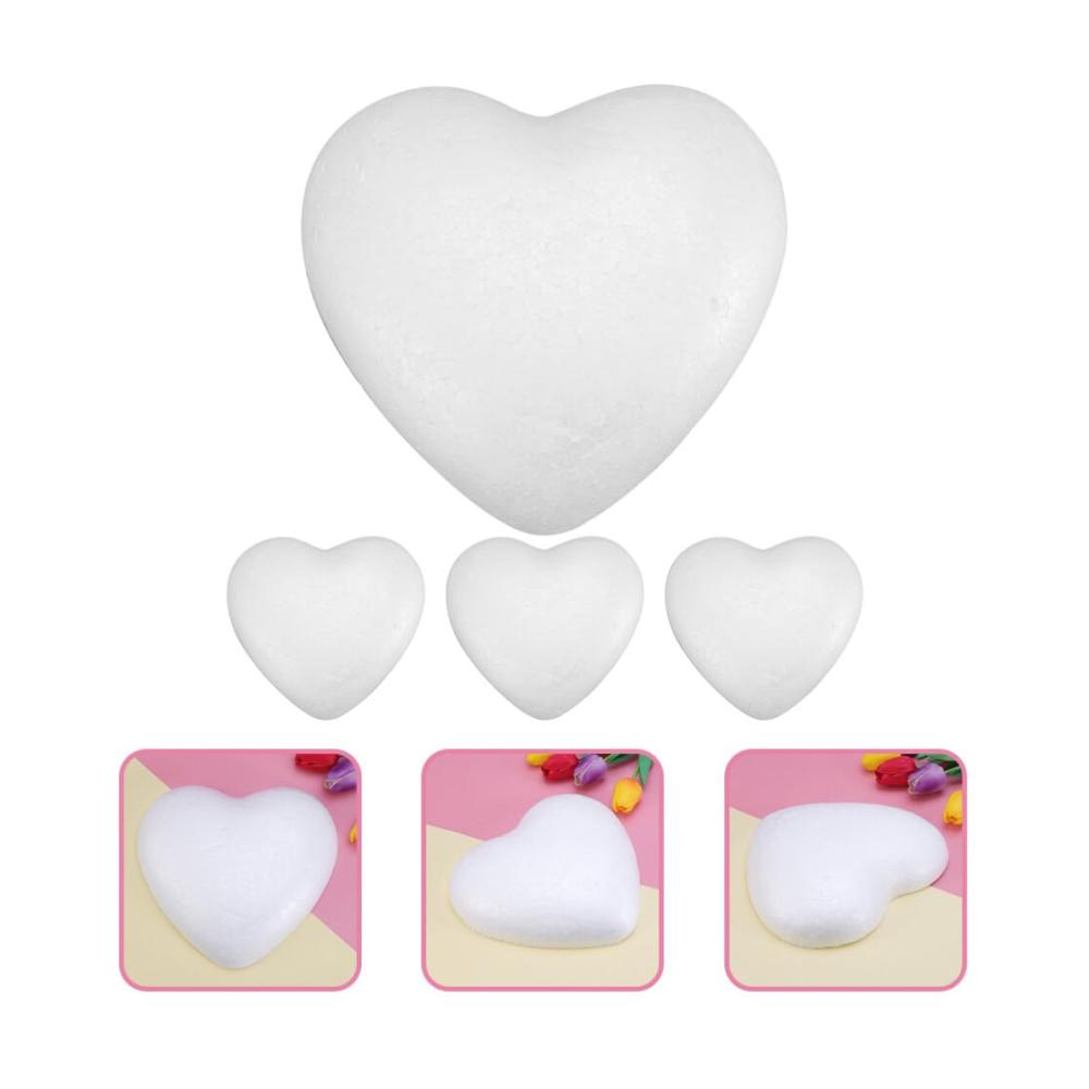 Hochwertiger Steckschaum für DIY Blumenarrangements - 4er Set Herz- und Kugelform | Perfekt für Valentinstag und Hochzeiten | Schaumstoff-Herzen und -Kugeln für kreative Kunstprojekte | 59 Zoll