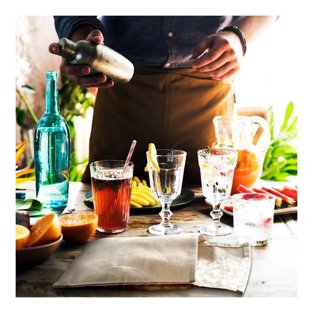 Cocktail-Sets Profi Barkeeper Kit mit Eisbeutel und Eiscrusher – Premium Bar Werkzeuge und Zubehör für die Hausbar – Inklusive Leinentasche – 4-teiliges Set für perfekte Cock
