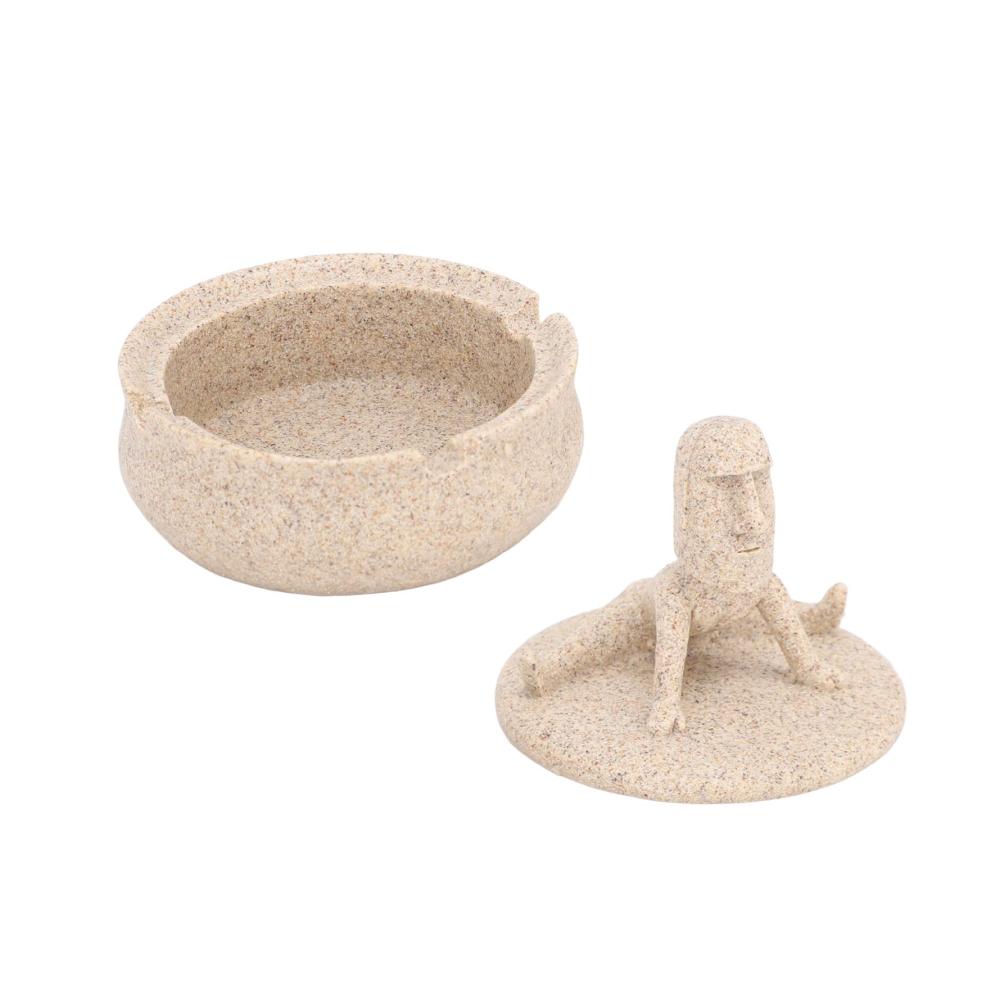 Dekorativer Aschenbecher Harz-Osterinsel-Moai-Statue – Einzigartiger Tisch-Schmuck mit Deckel für stilvolle Heimdekoration und praktische Rauchhaltung