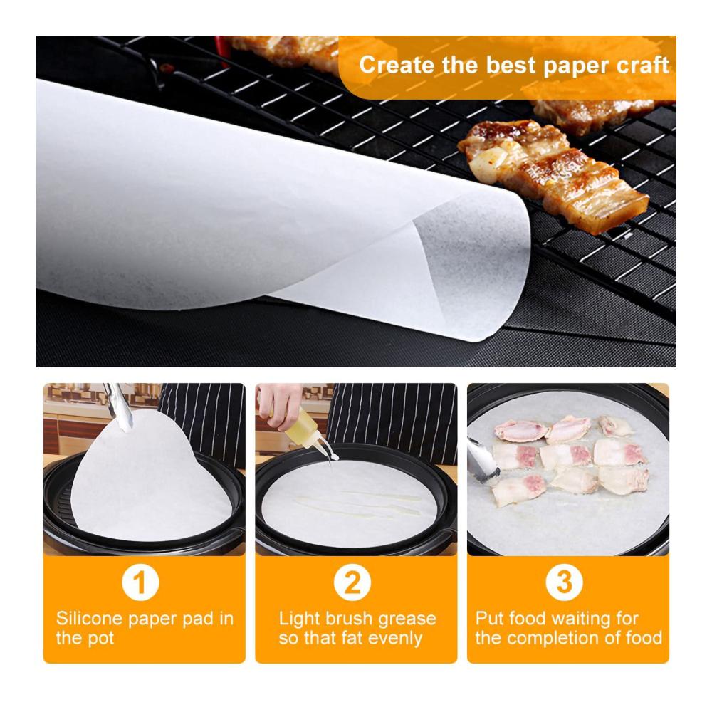 Entdecken Sie die Magie des Backens mit unseren Premium Backunterlagen - 100 Stück Antihaftbeschichtete Runde Papier-Backbleche perfekt für Zuhause Grillen und Kochen im Freien. Verwöhnen Sie Ihre Sinne und erleben Sie köstliche Ergebn