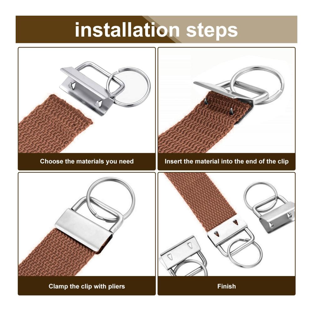 60 Stück Schlüsselband Rohlinge mit Klemmschließeanhängern | DIY Lanyard Hardware Set inkl. Leder Quasten und Schlüsselringen | Perfekt für Handarbeit und DIY-Projekte | Vielseitige Verschlüsse