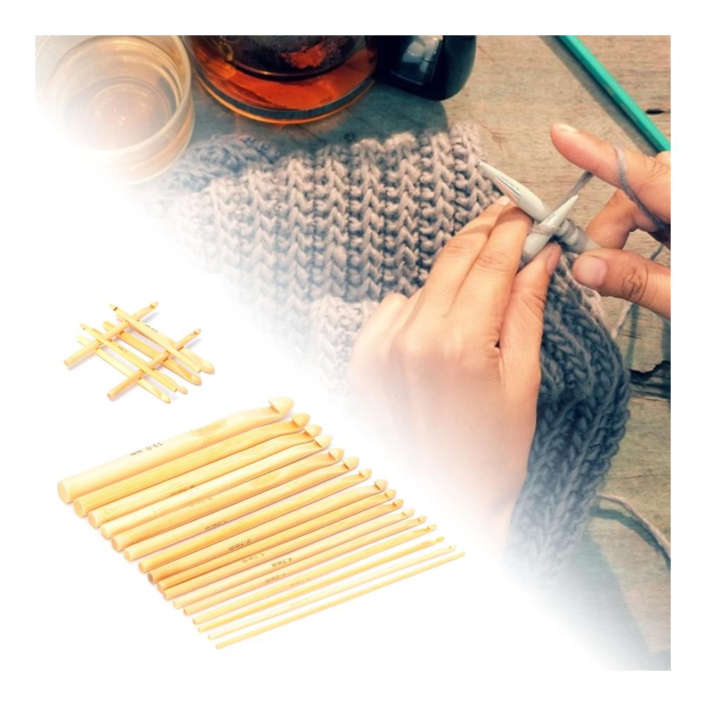 Erleben Sie höchsten Häkelkomfort mit diesen 16 Bambus-Häkelnadeln - Ideale Strickwerkzeuge für Pullover und Häkelprojekte! Perfektes Set für Anfänger mit hochwertigen Nadeln und umfassendem Zubehör. Gönnen Sie sich die Freude des Hä