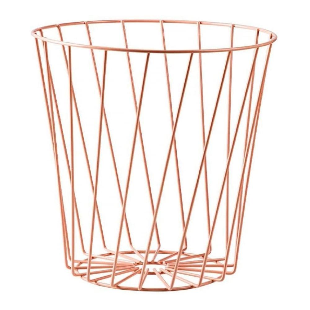 Moderner Schrankkorb-Set 3er-Pack Runde Drahtkörbe - Hellrosa - Organisation und Aufbewahrung für Zuhause - Stabile Konstruktion - 255 x 255 x 18 cm
