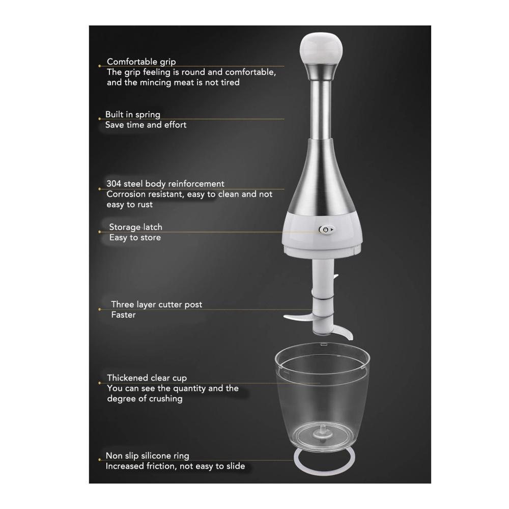 Premium Knoblauchpresse aus 304 Edelstahl | Manueller Gemüsezerkleinerer für müheloses Kochen | Handlicher Küchenhelfer für Zwiebeln Nüsse & mehr | Stilvolles Kochzubehör für den täglichen Heimbedarf