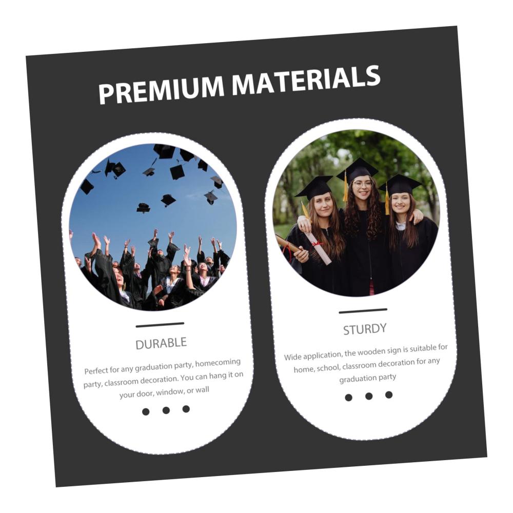 3er-Set Abschlussfeier Deko-Schilder Grad GNOME Plaketten & Holztafeln - Perfekt für Tischdeko & Wandornamente Geschenkidee für Absolventen