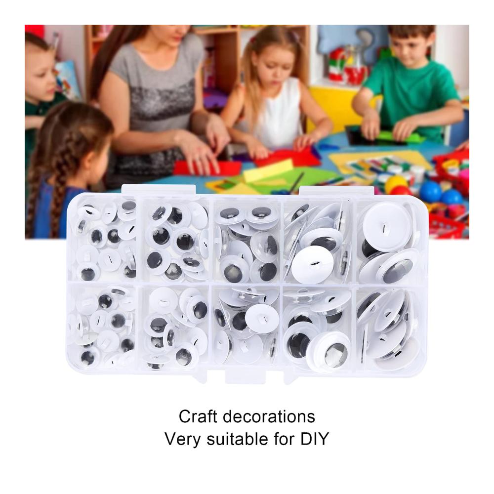 Erwecken Sie Ihre Kreativität zum Leben mit 100 Stück Wackelaugen zum Aufnähen! Bewegliche Kunststoffaugen in verschiedenen Größen für Kinder und selbstgemachtes Kunsthandwerk. Schwarz und Weiß verschiedene Größen erhältlich