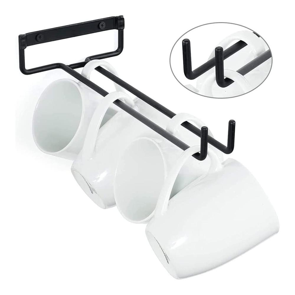Wandmontage Gläserhalter aus robustem Metall - 2er Set | Platzsparendes Weinglasregal für Küche Bar & Restaurant | Inklusive Montagematerial