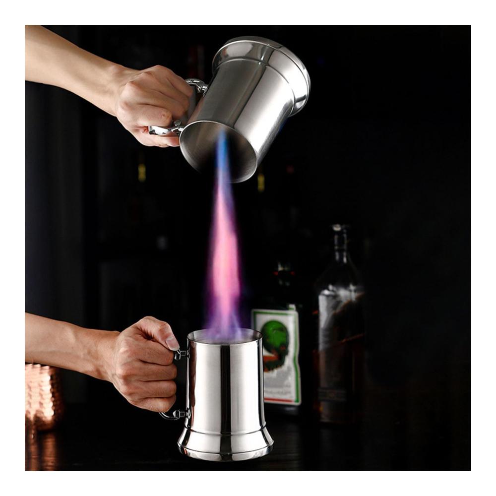 Bierkrug 500ml aus Edelstahl | Rutschfeste Unterseite | Hochtemperaturbeständig | Perfekt für Bars und Familien | Robuste Kaffeetasse | Premium Qualität