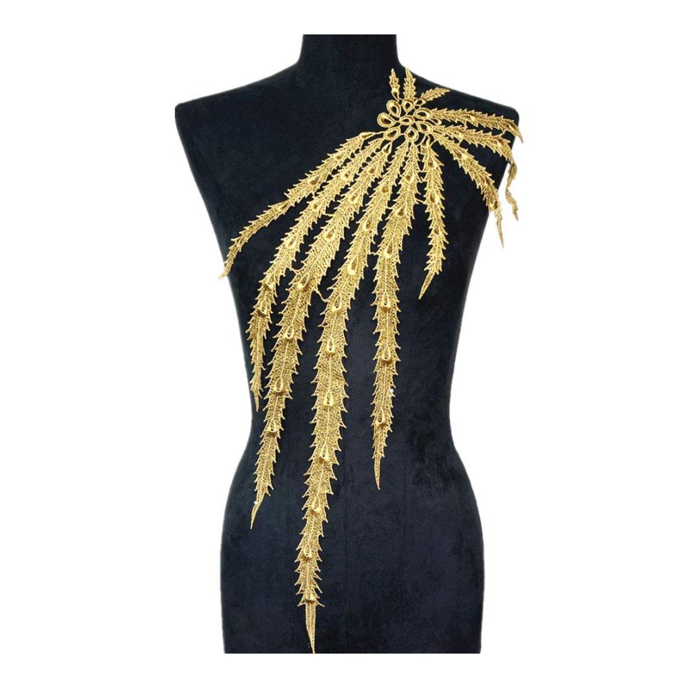 Elegantes Brautkleid mit großer bestickter Phoenix-Schwanz-Applikation | Exquisite Spitze Quasten und Blumen-Patches | Perfekte Hochzeitsdekoration für eine unvergessliche Party
