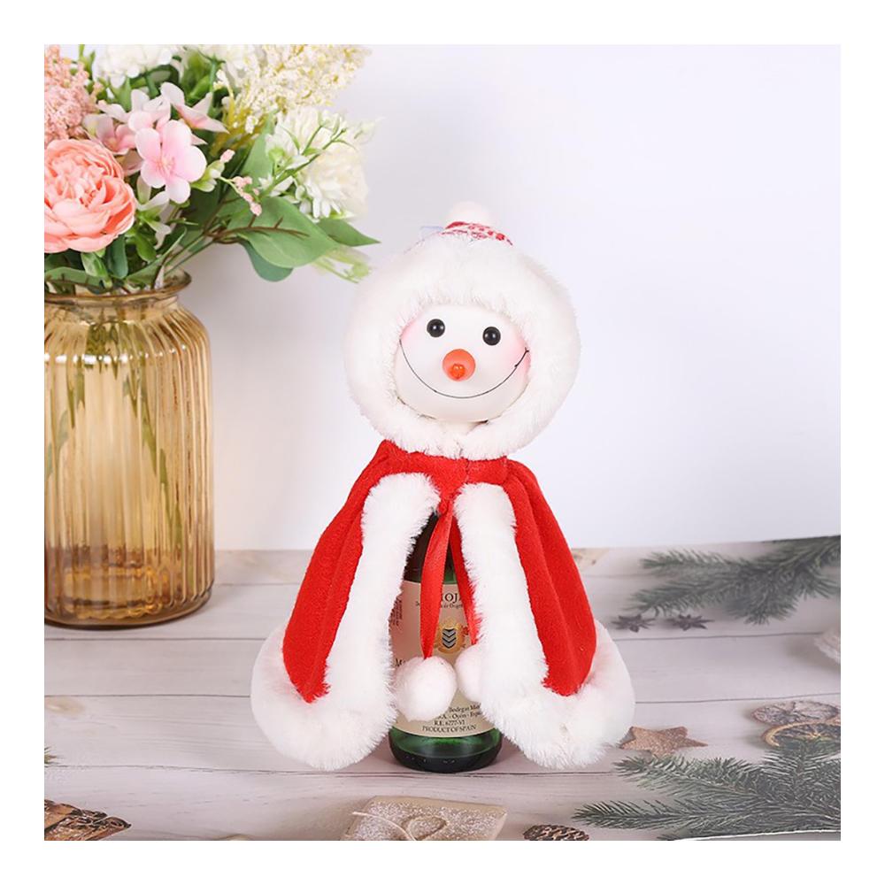 Entzückende Flaschenkörbe & -träger Handgefertigte Weihnachts-Weinflaschenhülle im Schneemann-Look | Einzigartige Tischdekoration für festliche Weihnachtsfeiern | Perfektes Geschenk für Weinliebhaber & Partygastgeber | Niedliche Weihnachts