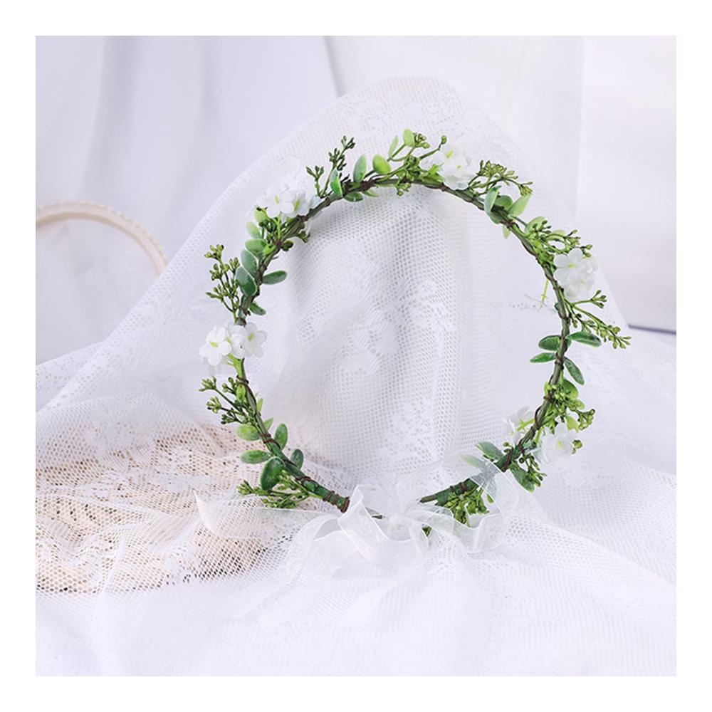 Boho Blumenkranz Set - 2 Stück - Haarschmuck für Braut & Brautjungfern - Verstellbares Band - Hochzeit & Party Dekoration - Handgefertigte Blumenstirnbänder