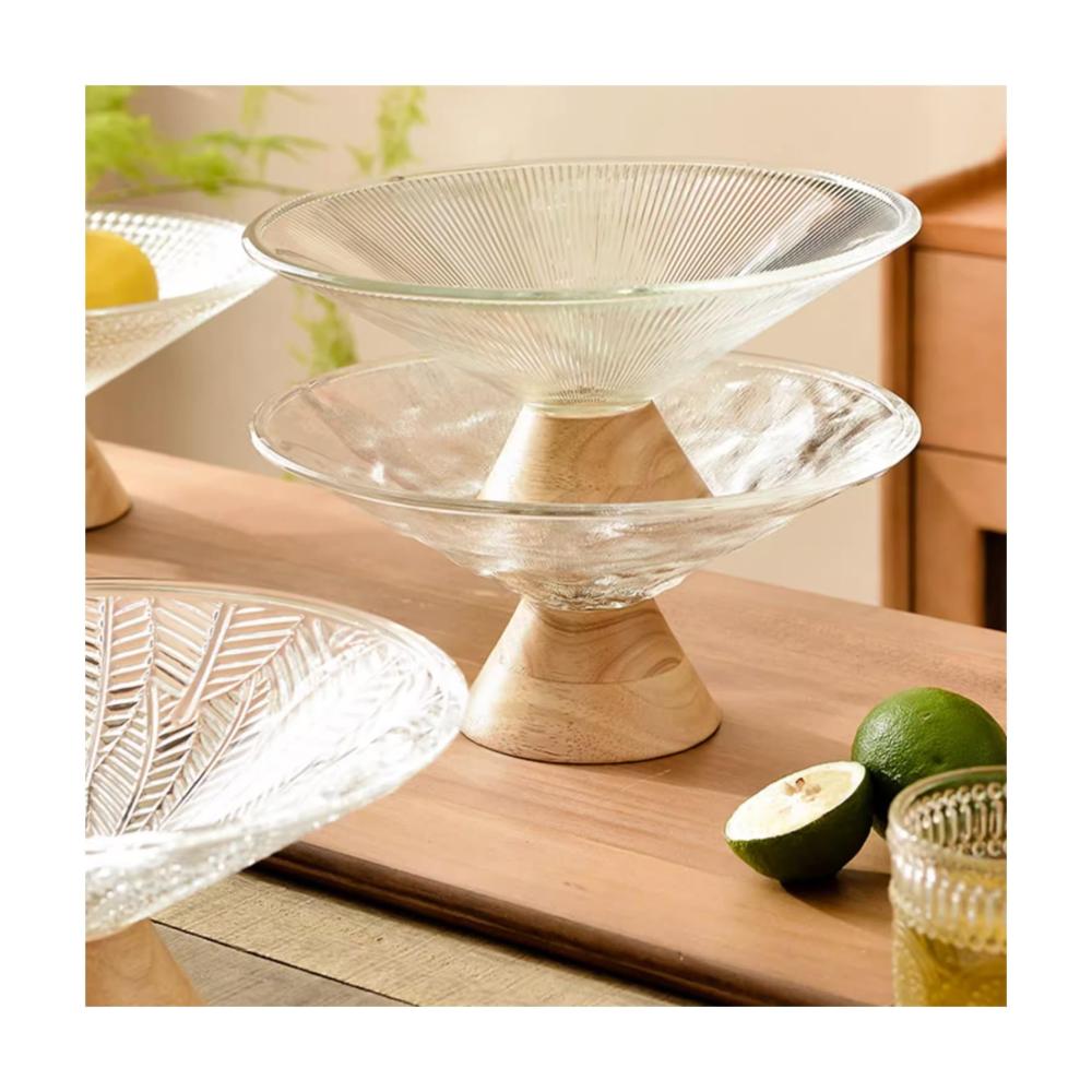 Moderne Glas Obstschale für Wohnzimmer & Küche | Elegantes Tablett für Obst Snacks & Süßigkeiten | Dekoratives Schalen-Set für Couchtisch & Esstisch | Perfekt für stilvolle Präsentationen
